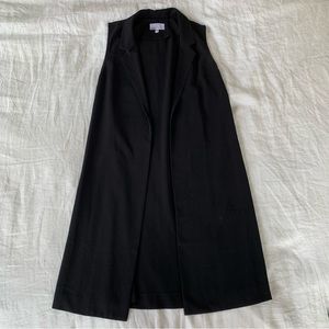 DR2 Black Long Collared Blazer Vest